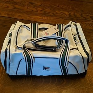 BNP Paribas Open Branded White Leather Fila Bag